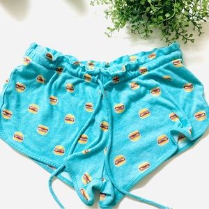 Ladies/ Juniors PJ Shorts with hamburger motif